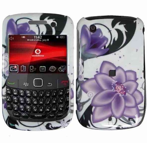 Violet Lily Hard Case Cover for Blackberry Curve 8530 8520