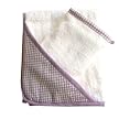 Tadpoles Basics Lavender Gingham Towel with Bath Mitt