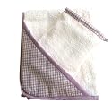 Tadpoles Basics Lavender Gingham Towel with Bath Mitt