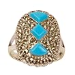 Sterling Silver Turquoise Gemstone Ring Jewelry US Size 9 1/2