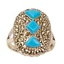Personalized Gifts Turquoise Gemstone Sterling Silver Ring US Size 7 3/4