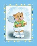 Sports Bear Tennis Star - Too Cute! Childrens Wall Art Gift and Nursery Decor.