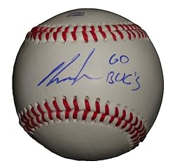 Pittsburgh Pirates Robbie Grossman Autographed ROLB Baseball Featuring "Go Bucs" Inscription! Proof Photo
