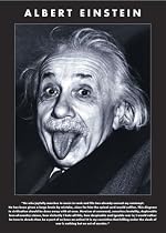 Albert Einstein Tongue College Art Poster Print - 24" X 36"