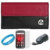 Red & Black Portola Executive Leather Holster Carrying Case with Fixed Belt ....