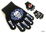 Boys Black Red Skull Design Gripper Gloves GL112