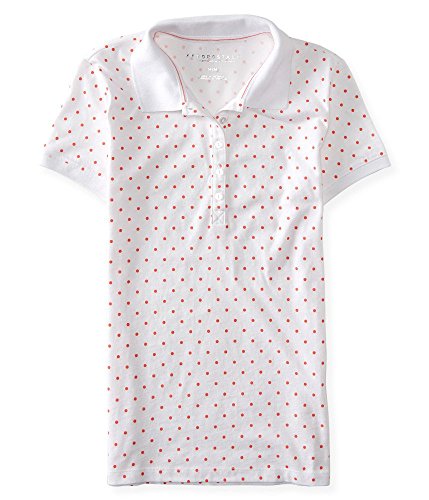 Aeropostale Women's Polka Dot Jersey Polo Shirt