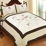 Blancho Bedding - [Clover Sky] Hand-Appliqued Quilt Set with 25.3 OZ filling (Full Queen... by Blancho Bedding