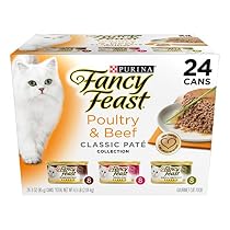 Fancy Feast Wet Cat Food, Classic, Poultry & Beef Feast Variety Pack, 3-Ounce Can, Pack of 24
