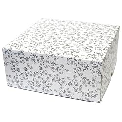 Platinum Floral - Set of 4 Two Piece Gift Boxes (8" x 8" x 3.5")