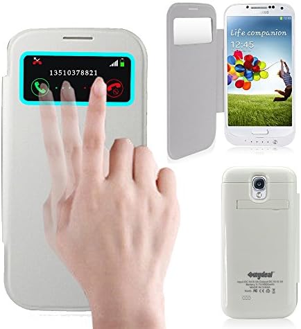 Sunydeal 4500mAh Portable Power Bank Backup Battery Charger Case For Samsung Galaxy S4 (White with Cover)