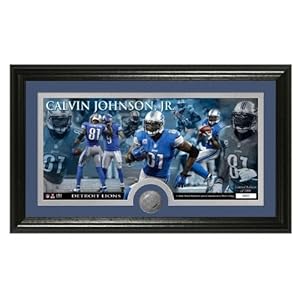 Calvin Johnson Bronze Coin Panoramic Photo Mint from The Highland Mint