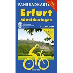 Erfurt - Mittelth�ringen 1 : 75 000 Fahrradkarte: Mit dem kompletten Gera-Radwanderweg. Mit Tourentipps. Offizielle Karte des ADFC-Landesverbandes Th�ringen