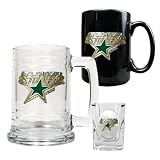 NHL Dallas Stars 15-Ounce Tankard, 15-Ounce Ceramic Mug & 2-Ounce Shot Glass Set - Primary Logo