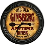 Ginsberg 's Family Diner Black Cascading Pub Style Wall Clock