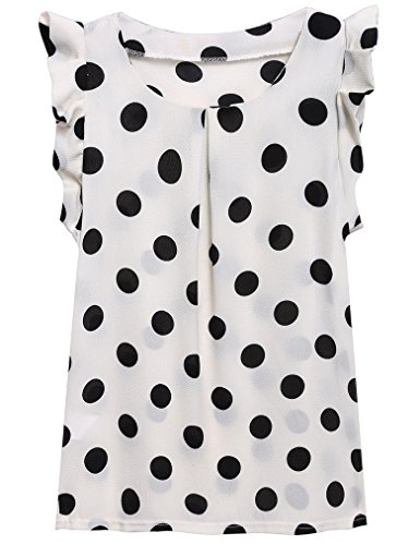 OURS Women's Casual Blouse Polka Dot Short Sleeve Shirt T-shirt Tops