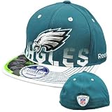 NFL Philadelphia Eagles Teal White Flat Bill Youth Kids Reebok 2 in 1 Hat Cap