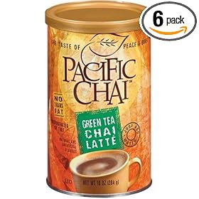 Pacific Chai Green Tea Chai Latte Canister, 10-Ounces (Pack of 6)