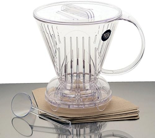 Clever Coffee Dripper, Large, Bundle (with Plastic Scoop + 5 Cone Paper Coffee Filters)