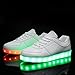 KALEIDO Unisex USB Charging 7 Colors LED Sport Shoes Flashing Fashion Sneakers Light Up Sport Shoes (9.5 B(M) US Women/6.5 D(M) US Men, White)