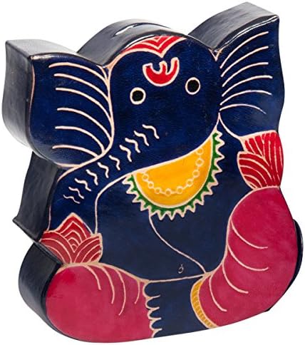Sitara Collections® Shanti Leather Ganesh Piggy Bank From India
