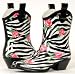 RAIN BOOTS Cowboy Western Zebra Croc Print Womens