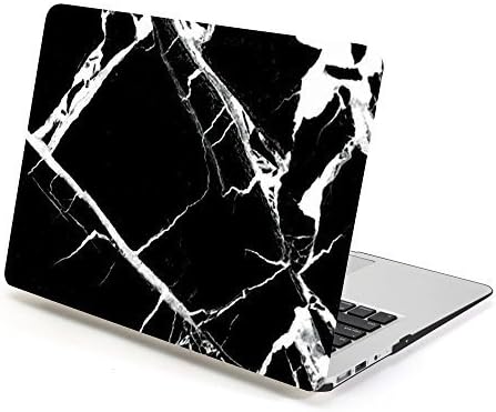Macbook Air 13 Case, GMYLE Hard Case Print Frosted for MacBook Air 13 inch (Model: A1369 and A1466) - Black Marble Pattern Rubber Coated Hard Shell Cover