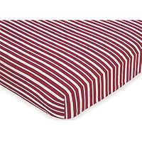 Vintage Aviator Fitted Crib Sheet for Baby and Toddler Bedding Sets by JoJo - Red Stripe Print