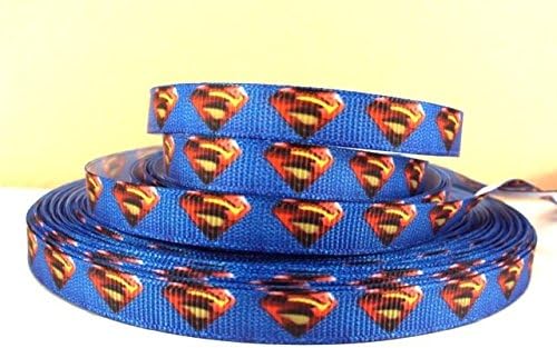 5 yards 3/8 Superman Grosgrain Ribbon