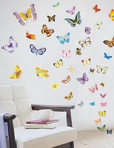 Multifunction DIY PVC Butterfly Shape Decorative Stickers(60PCS/Set)