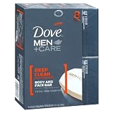 Dove Men + Care Deep Clean Body and Face Bar, 4.25 Ounce Bars, 8-Count