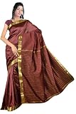 CHOCOLATE BROWN Exclusive Designer Traditional Ethnic Indian HANDLOOM ART SILK Sari Saree Bellydance