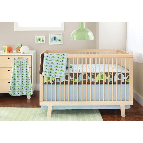 Skip Hop 4-Piece bumper-free Crib Bedding Set, Elephant Parade