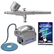 Master Airbrush Brand High Performance Multi-purpose Gravity Feed Dual-action Airbrush Kit with 6 Foot Hose and a Powerful 1/8hp Single Piston Quiet Air Compressor-The Complete Set Now Includes a (FREE) How to Airbrush Training Book to Get You Started