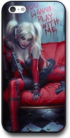 New Zeng Harley Quinn Custom Phone Case for iPhone 5C, DC comics Harley Quinn Customized iPhone 5c Case, Only Fit for Apple iPhone 5C (Black Hard Shell)