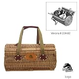 Boise State Broncos NCAA "Verona" Two-Lid Willow Basket (Burgundy) (Engraved Logo)