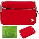 Dual Pocket Neoprene Sleeve Case for 13 inch Apple MacBook Pro MC700LL/A MC724LL/A MC516LL/A Laptop Computers (Red)