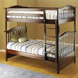 Orbelle Twin Over Twin Bunk Bed, Cherry
