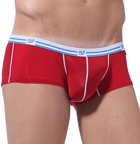 ZIHAN Men's Comfort Stretch Meryl Boxer Brief Small Red