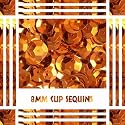 8mm CUP SEQUINS Orange. Loose sequins for embroidery, applique, arts, crafts and embellishment.