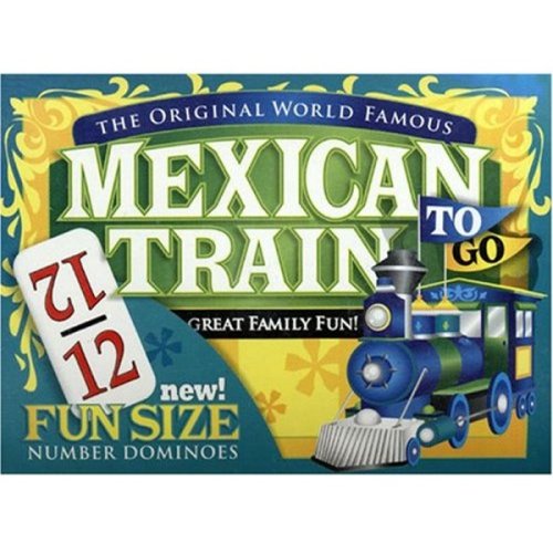 Mexican Train Dominoes to Go - Fun Sized Travel Set by Puremco