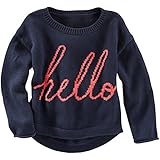 OshKosh B'gosh Little Girls' Graphic Crew Sweater (Toddler/Kid) - Hello - 5