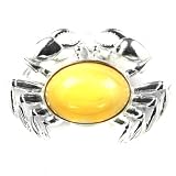 Baltic Butterscotch Amber Sterling Silver Little Museum Collection Crab Pin 19th Century