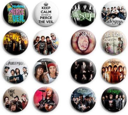 Pierce the Veil / Alesana Pinback Buttons 16Pcs 1.25 inch Mix Set
