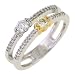 14K Two Tone Double Yellow and White Diamond Band, 0.46 CTW