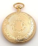 IMAGE OF Classique Swiss Mechanical Mens Gold Plated Pocket Watch with 17 jewels