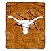 NCAA Texas Longhorns Micro Plush Raschel Throw Blanket, Grunge Design