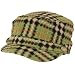 Wool Woven Plaid Cadet Military GI Cap Hat Lime Green