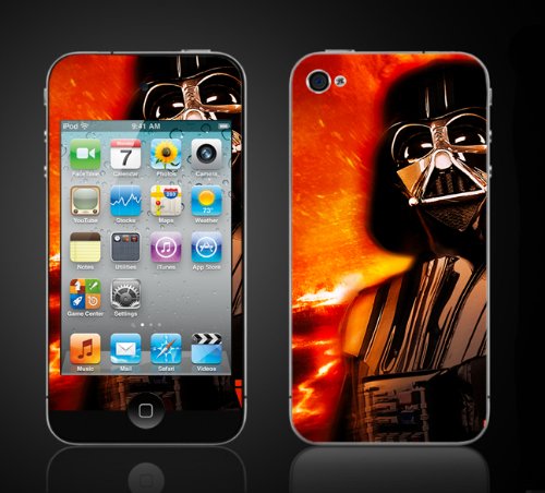  iPod Touch 4G Darth Vader #2 Star Wars Vinyl Skin kit fits 4th generation iPod apple iTouch decal cover Skins
