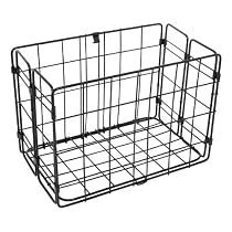 Bicycle Rear Rack Grocery Baskets, Folding - Wald 582 (Set of 2), Black